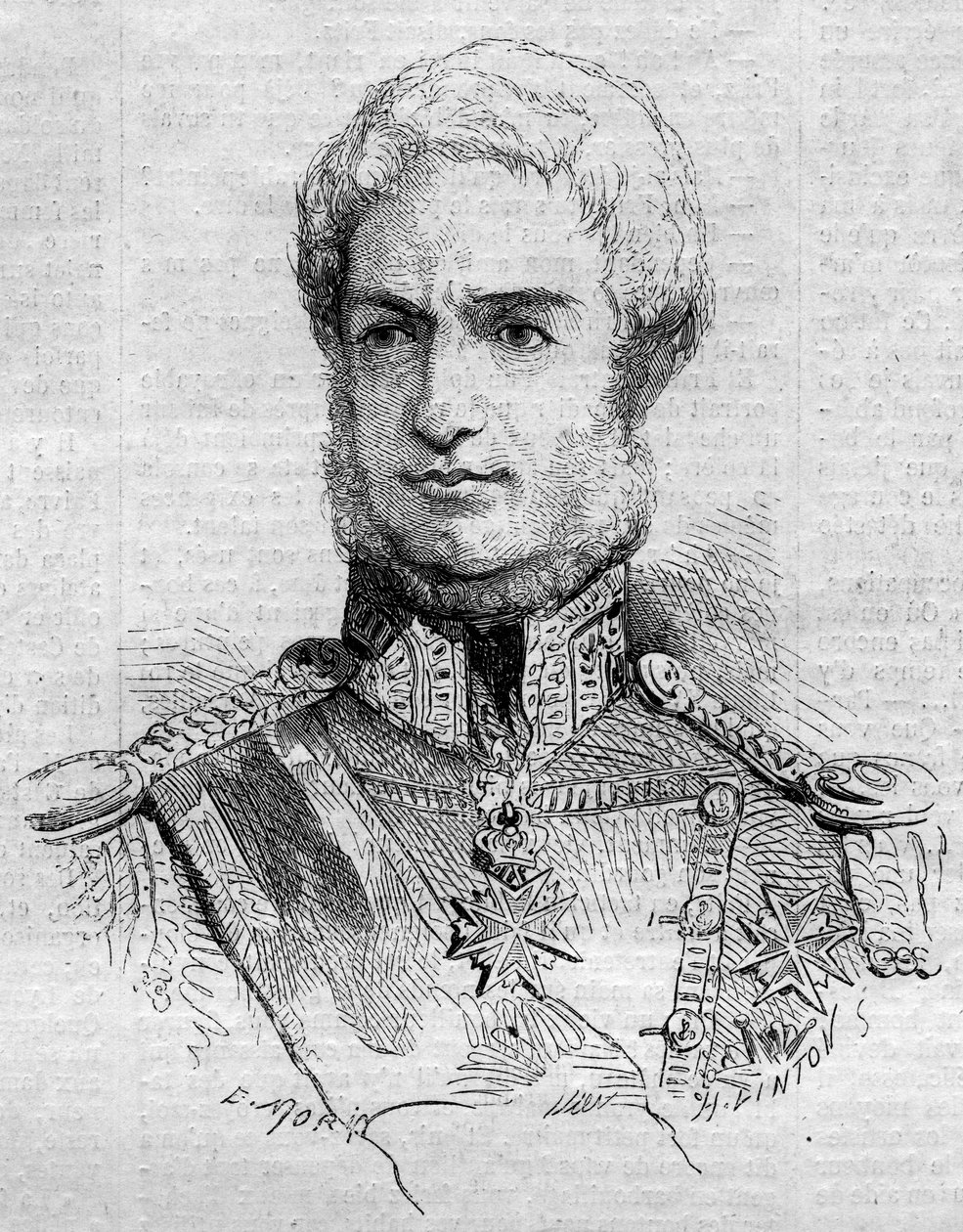 Portret Leopolda II (1797 - 1870), wielkiego księcia Toskanii. Grawer w „”Le Monde Illustré””n°108 z dnia 7 maja 1859 r. autorstwa French School