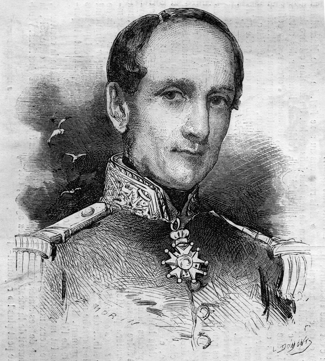 Portret Leopolda Victora Charnera (1797 - 1869), admirała francuskiego. Grawer w „Le Monde Illustré” nr 186 z 3 listopada 1860 r. autorstwa French School