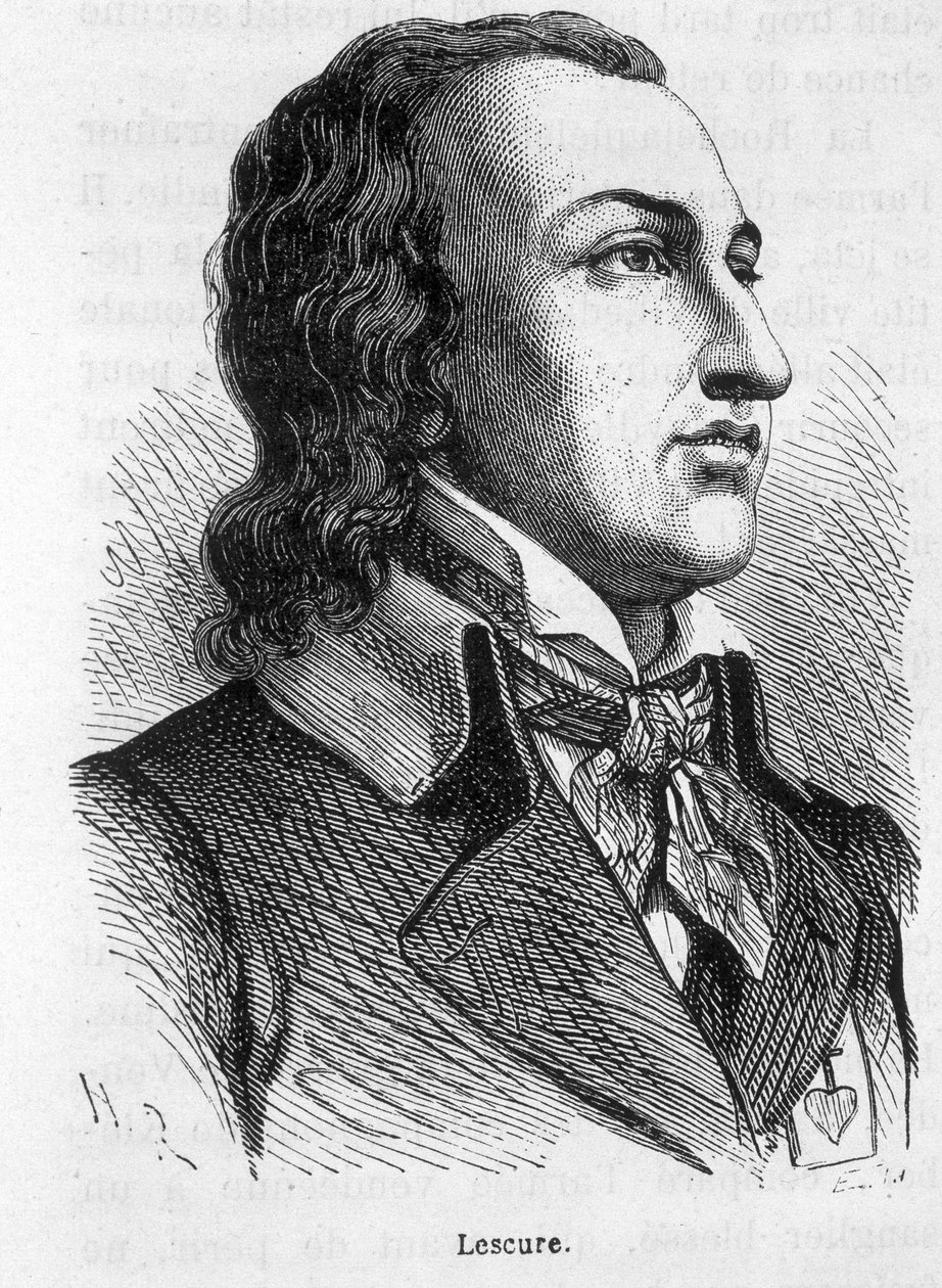 Portret Lescure, wodza Vendée (1766 - 1793) - w „Historii Francji” Henri Martina autorstwa French School