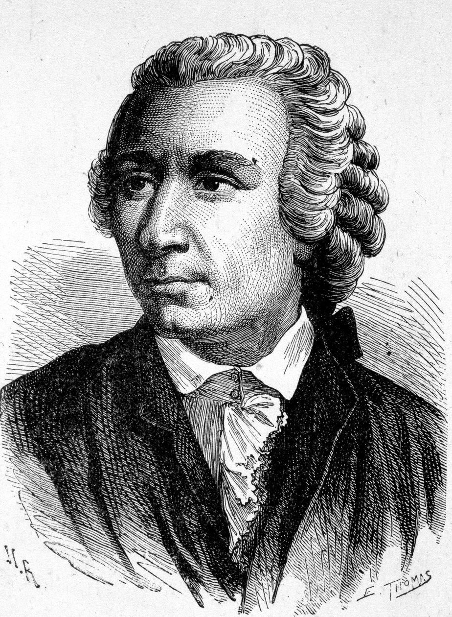 Portret Léona (Leonharda) Eulera (1707 - 1783), szwajcarskiego matematyka - w „Albumie nauki”; wybitni naukowcy; Wielkie odkrycia”” 1896. autorstwa French School