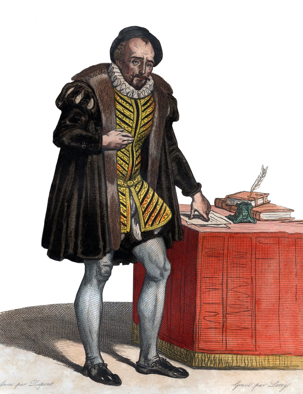Portret lorda Michela Eyquema de Montaigne (1533-1592), francuskiego pisarza. autorstwa French School