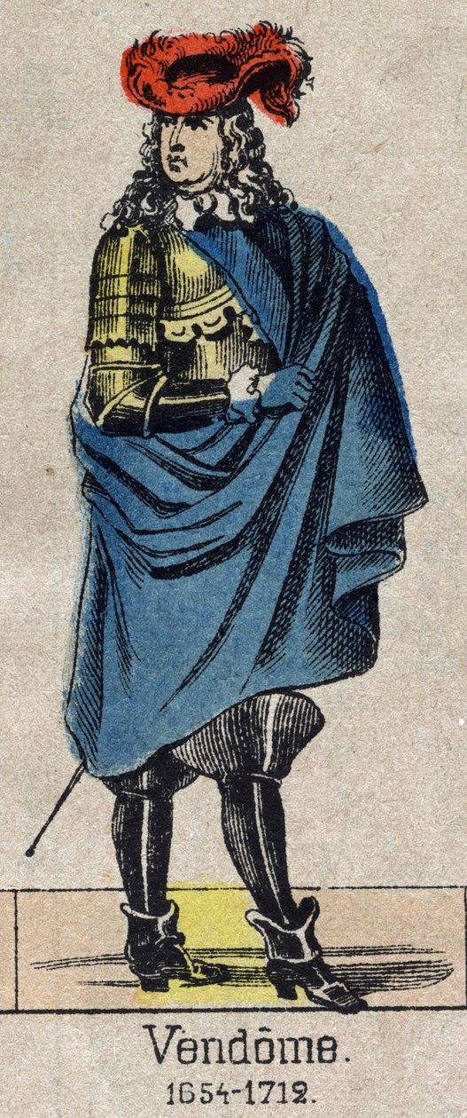 Portret Louis-Joseph (Louis Joseph) de Bourbon (1645-1712) znanego jako Wielki Vendome, książę Penthievre i Mercoeur, a następnie książę Vendome i para Francji. Wizerunek Epinal z końca XIX wieku. autorstwa French School
