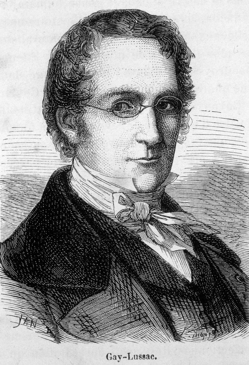 Portret Louisa-Josepha Gay-Lussaca (Louis Joseph Gay Lussac) (1778-1850), francuskiego fizyka i chemika - W „”L’Histoire de France”” Henri Martin autorstwa French School