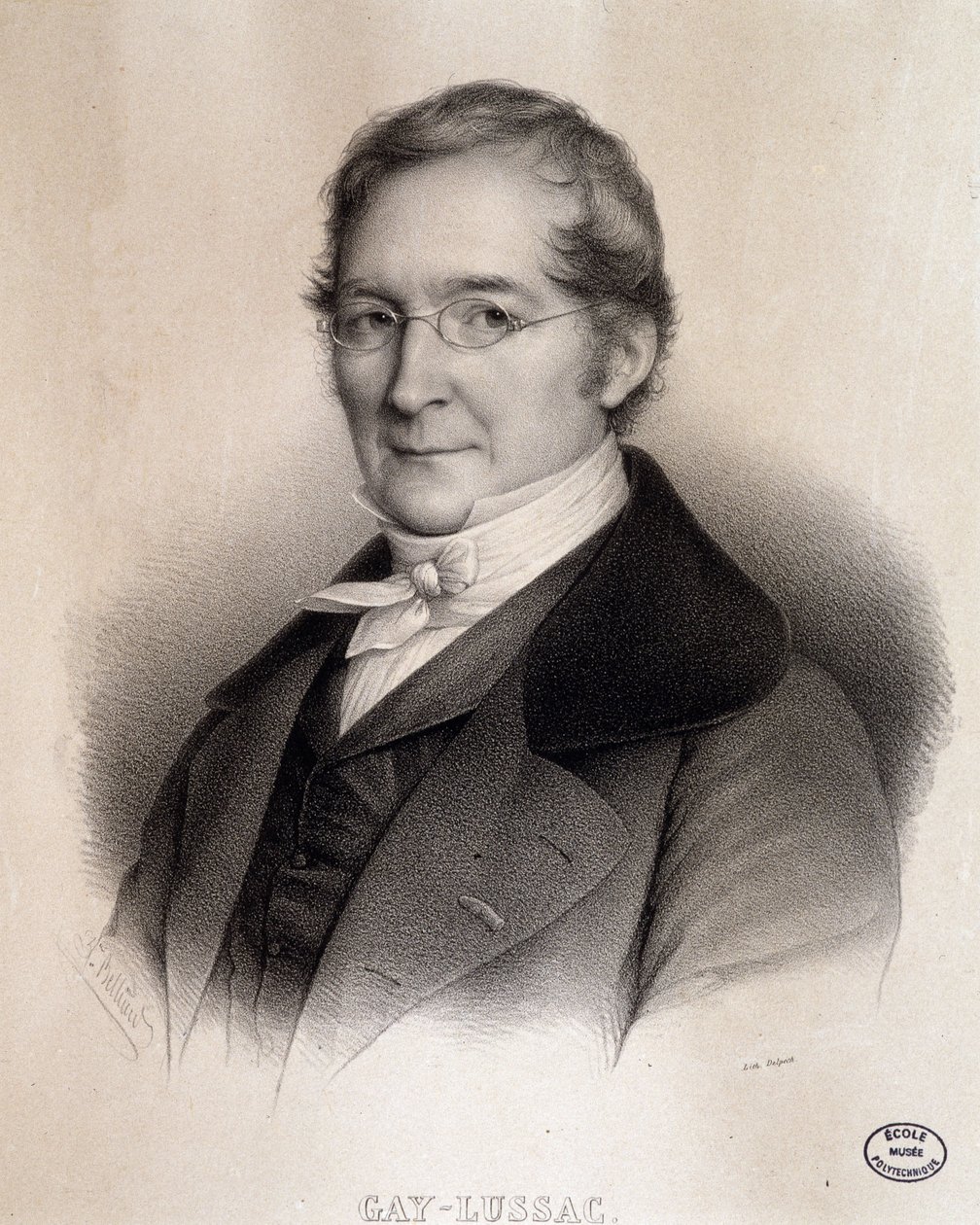 Portret Louis-Joseph Gay-Lussac (Louis Joseph Gay Lussac) (1778 - 1850), francuski chemik i fizyk. Rycina z XIX wieku. Biblioteka Ecole Polytechnique, Paryż autorstwa French School