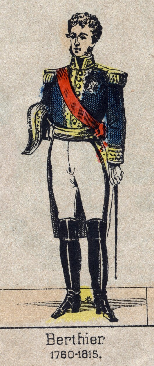 Portret Louisa Alexandre (Louis-Alexandre) Berthier (1753-1815), księcia Neuchatel, Marechal of France - Wizerunek Epinal z końca XIX wieku - Kolekcja prywatna autorstwa French School