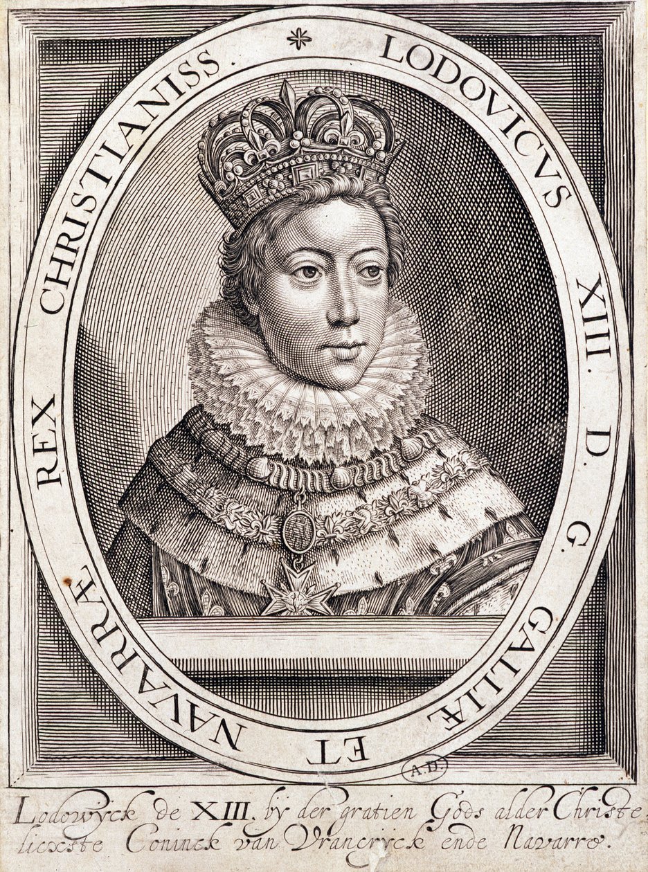 Portret Ludwika XIII, młody. autorstwa French School