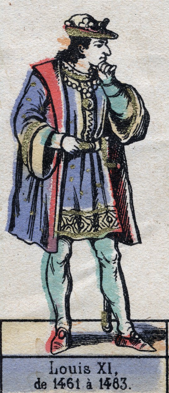 Portret Ludwika XI z Francji, zwanego Roztropnym (1423-1483) (dynastia Kapetów). Ilustracja z końca XIX wieku. autorstwa French School