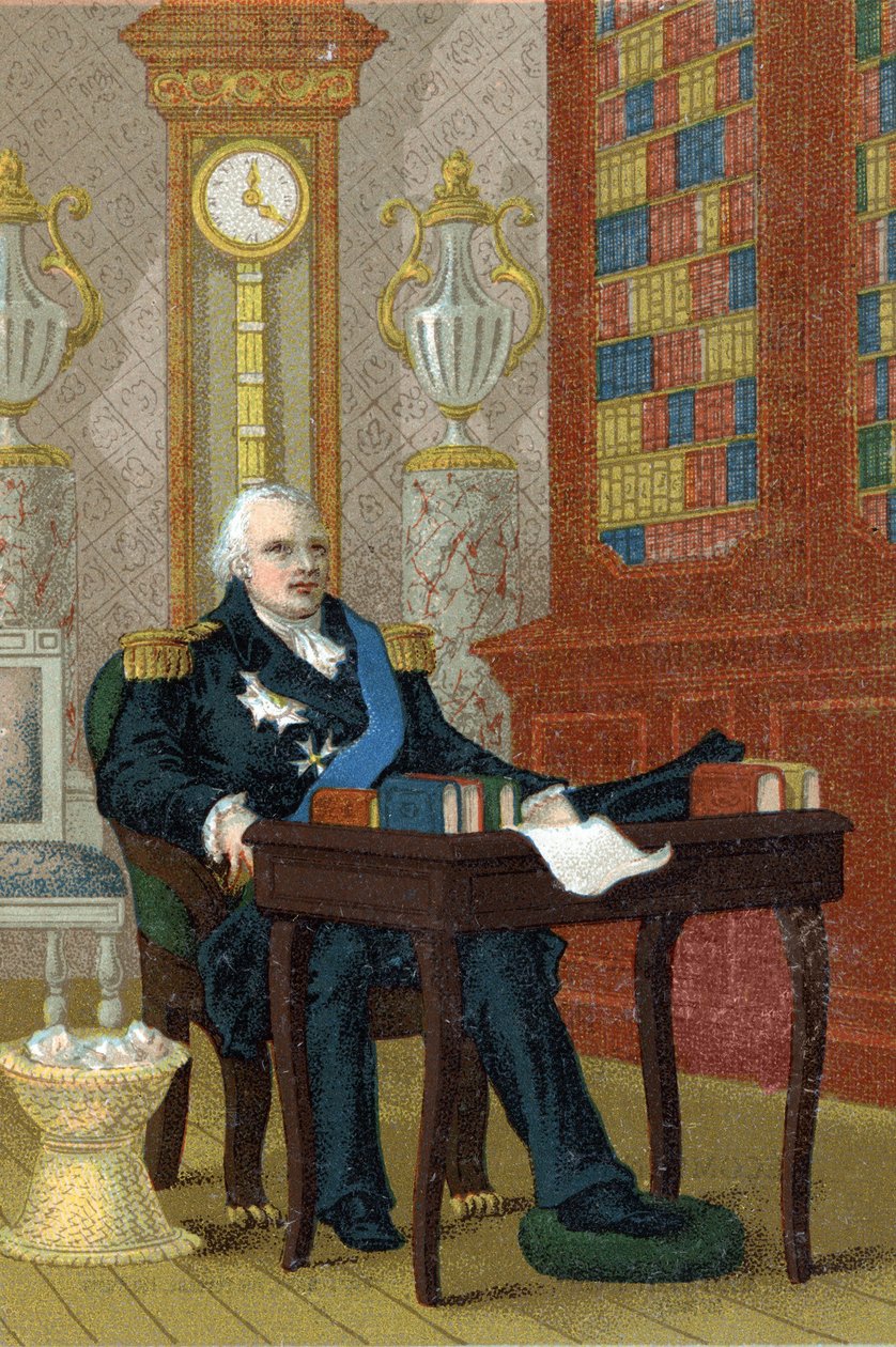 Portret Ludwika XVIII (1755-1824), króla Francji. autorstwa French School