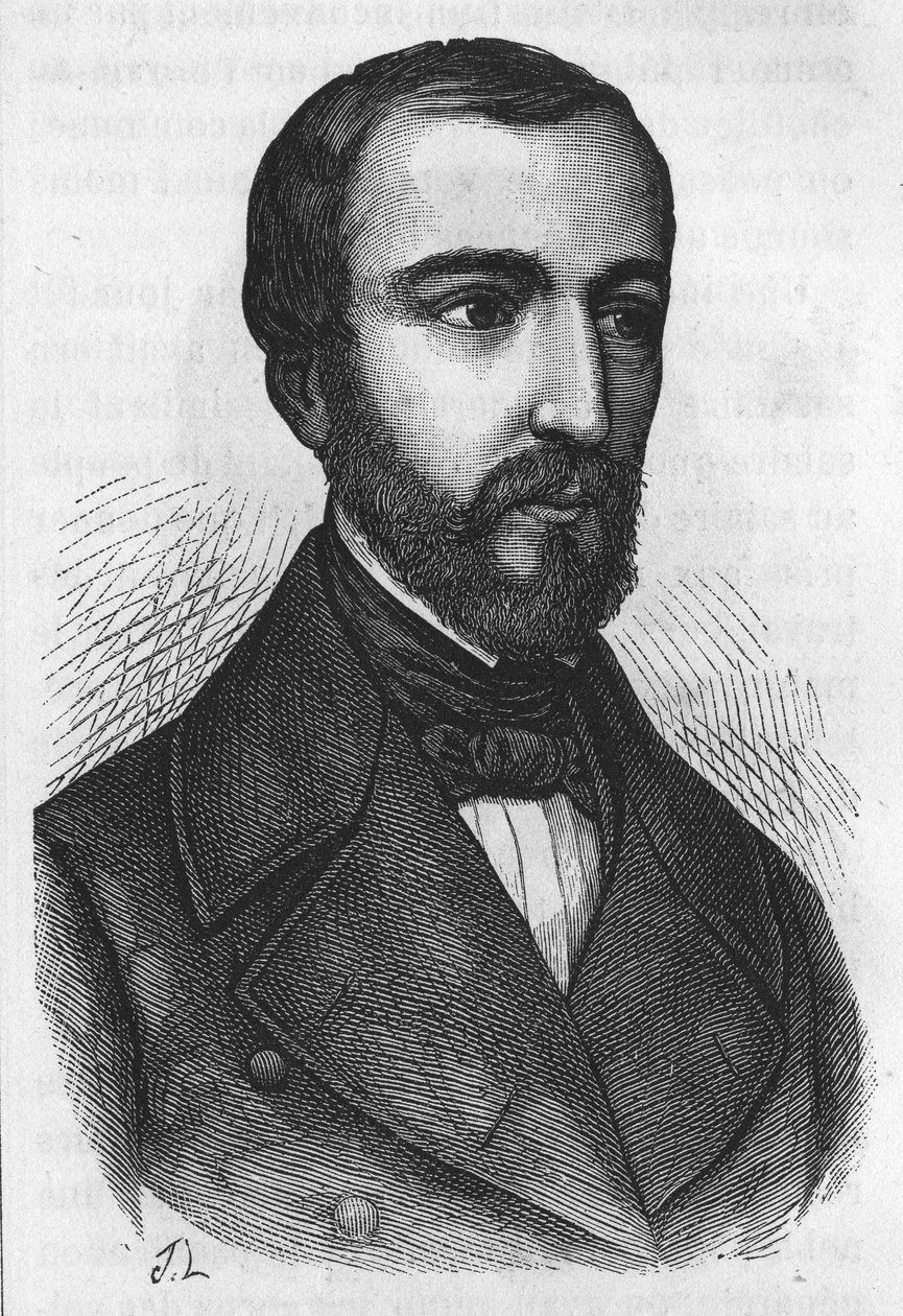Portret M. de Falloux, francuskiego polityka (1811 - 1886). Grawer z L