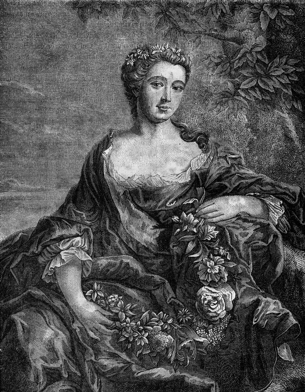 Portret Madame de Chateauroux, Marie-Anne de Mailly-Nesle (1717-1744), ulubienicy króla Ludwika XV. Grawer w „Historii prostytucji i rozpusty wśród wszystkich narodów świata od starożytności do dnia dzisiejszego” autorstwa dr Th. -F. Debray. 1879. autorstwa French School