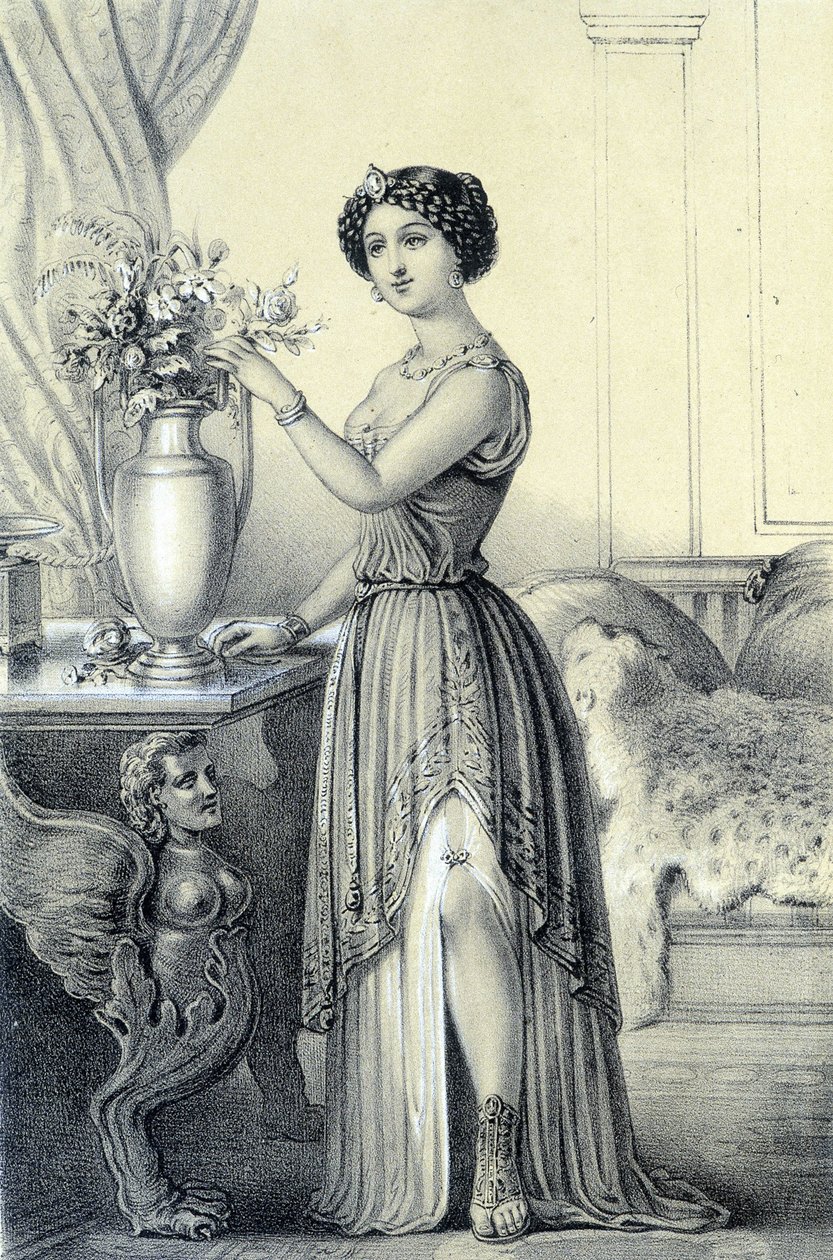 Portret Mademoiselle de Fontenay lub Teresy (Teresy lub Terezii) Cabarrus, znanej jako Madame Tallien (Talien) – w „Galerie historique de la Revolution francaise” Alberta Maurina autorstwa French School