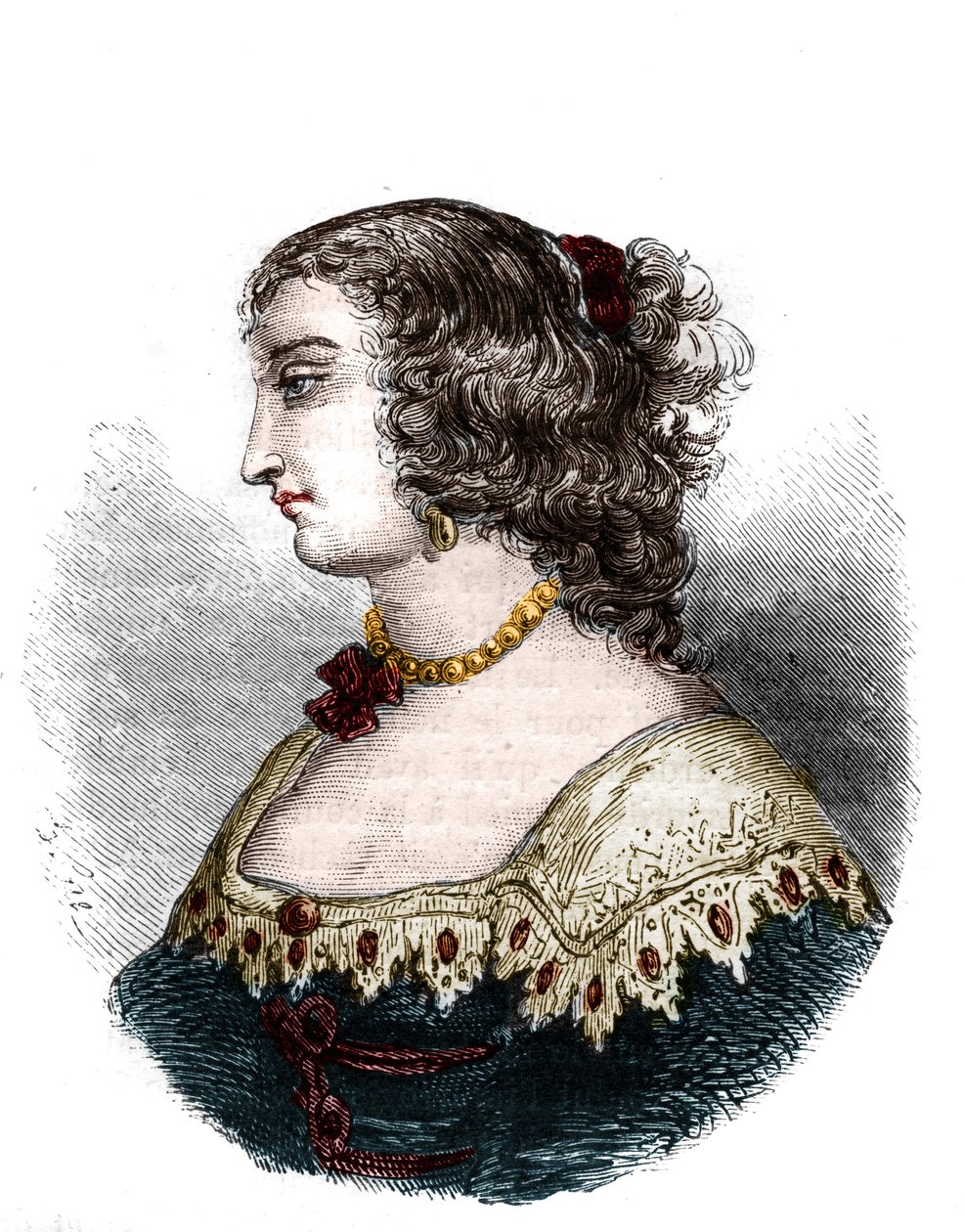 Portret Mademoiselle de Hautefort (Marie de Hautefort .) autorstwa French School