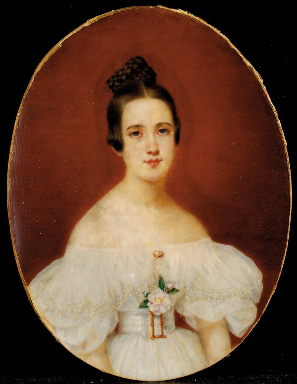 Portret Marie-Célestine De Gas, matki Edgara Degasa, ok. 1832-34 autorstwa French School