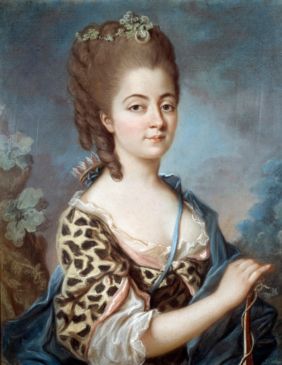 Portret Marii Aurory Saksonii (1748-1821) babci pisarki George Sand Malarstwo szkoły francuskiej XVIII wieku. autorstwa French School