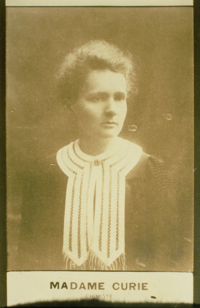 Portret Marii Curie (1867-1934) (zdjęcie w sepii) autorstwa French School