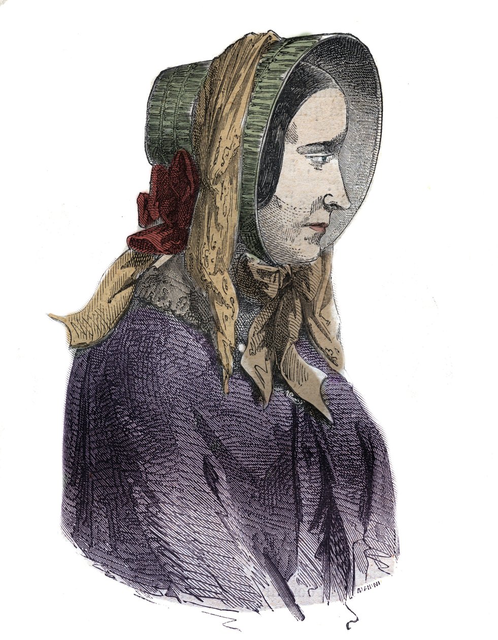 Portret Marie Fortunee Capelle, Marie Lafarge (Madame) (1816-1852) Francuski zbrodniarz - Grawer w „Causes celebres de tous les peuple” Armanda Fouquiera (1817-18?) 1858-1867 - kolekcja prywatna autorstwa French School