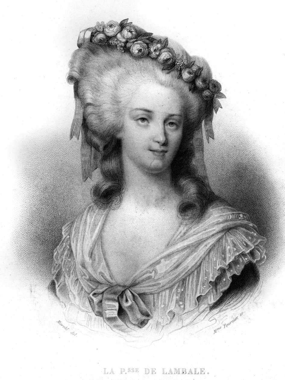 Portret Marie Therese of Savoie Carignan (1749-1792), księżniczki Lamballe - w „Revolution francaise” Thiersa. 19 wiek autorstwa French School