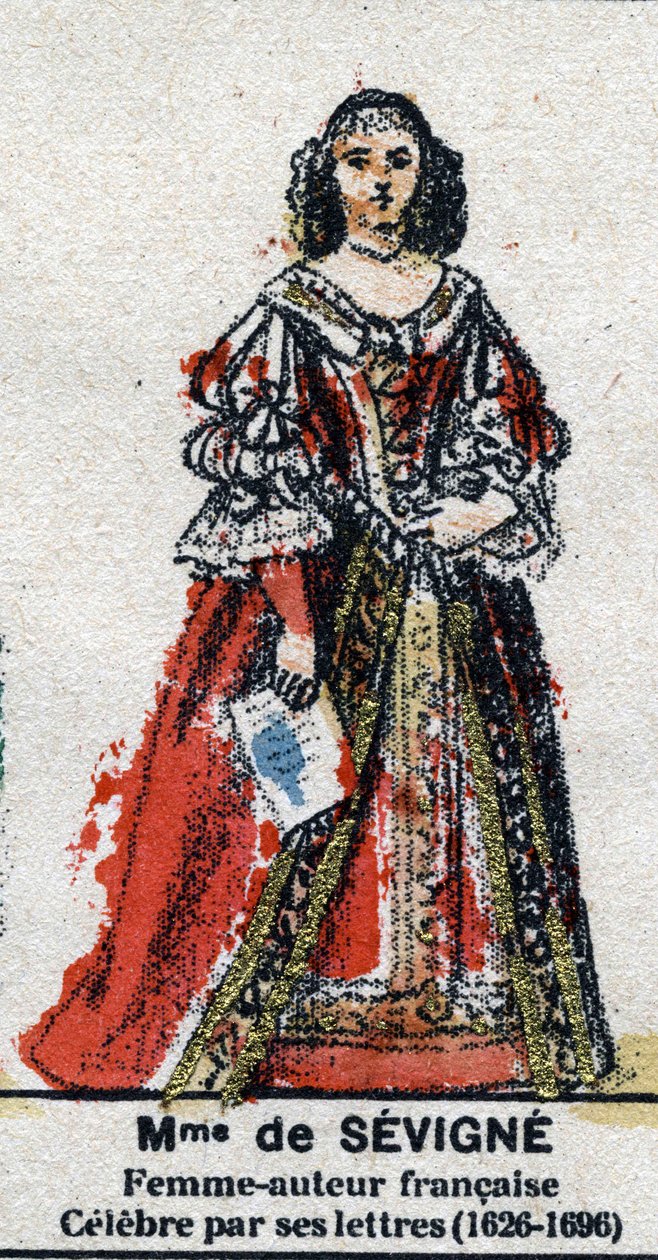 Portret Marie de Rabutin-Chantal (Rabutin Chantal), markizy Sevigne znanej jako Madame de Sevigne (1626-1696). W „”Galeriede Kings and Queens of France oraz znamienitych postaci z lat 1643-1895””Obraz epinal. autorstwa French School