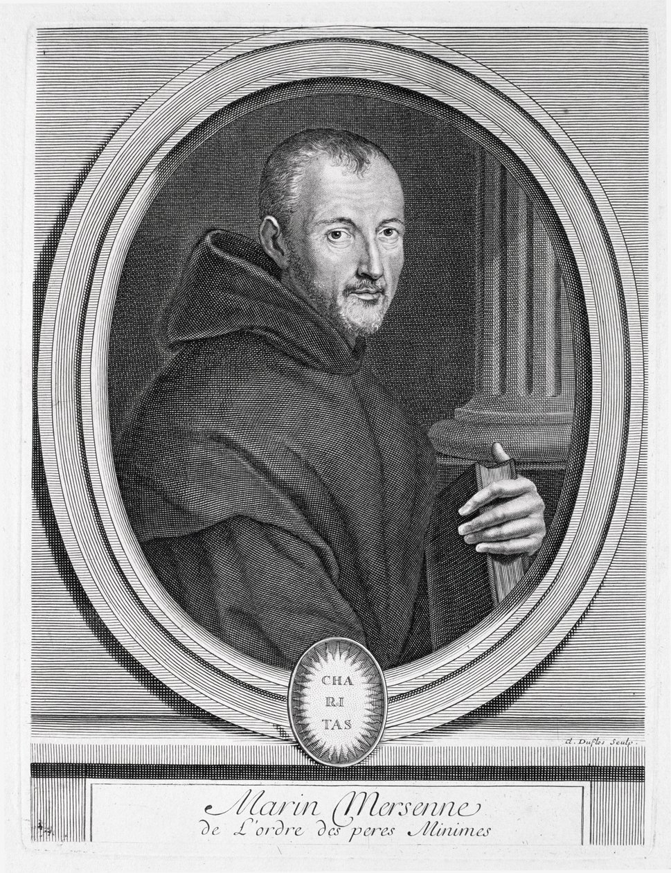 Portret Marin Mersenne (1588-1648) rytowany przez Duflos autorstwa French School