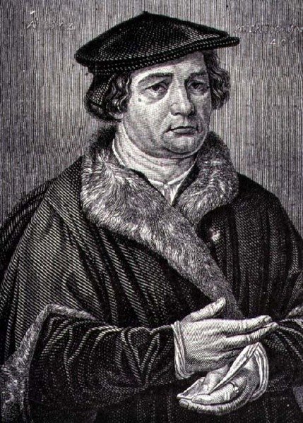 Portret Marcina Lutra (1483-1546) Niemiecki reformator religijny (rycina) autorstwa French School