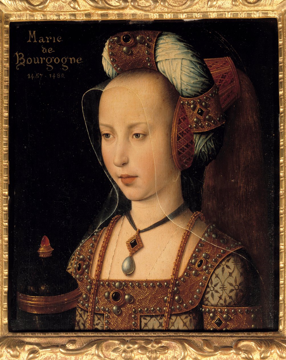 Portret Marii Burgundii (1457-1482), księżnej i hrabiny Burgundii autorstwa French School