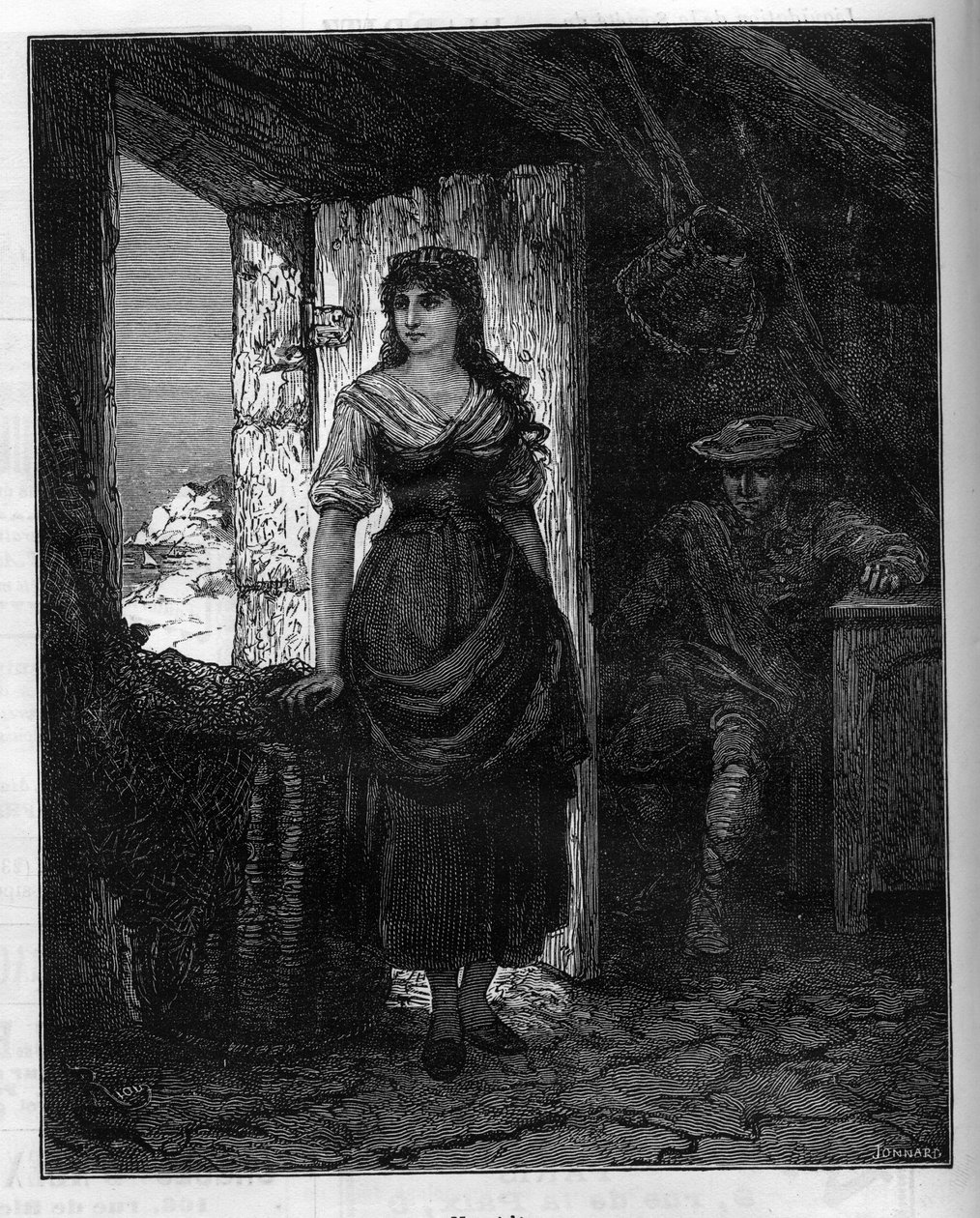 Portret Mercedesa, bohater powieści „Hrabia Montecristo” (Monte Cristo lub Monte Cristo) Aleksandra Dumasa (1802-1870). Grawerowanie w „Le Monde Illustré”, 30 stycznia autorstwa French School