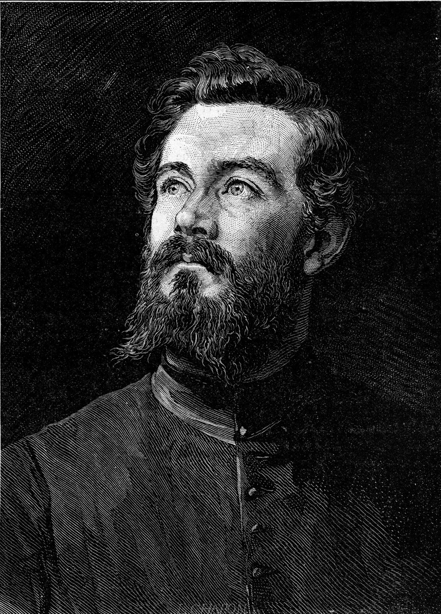 Portret Michela Alexandre Debaize (Abbe Debaize) (1845-1879), francuskiego duchownego i podróżnika. Grawer w „Le Monde Illustré” nr 1194 z 14 lutego 1880 r. autorstwa French School