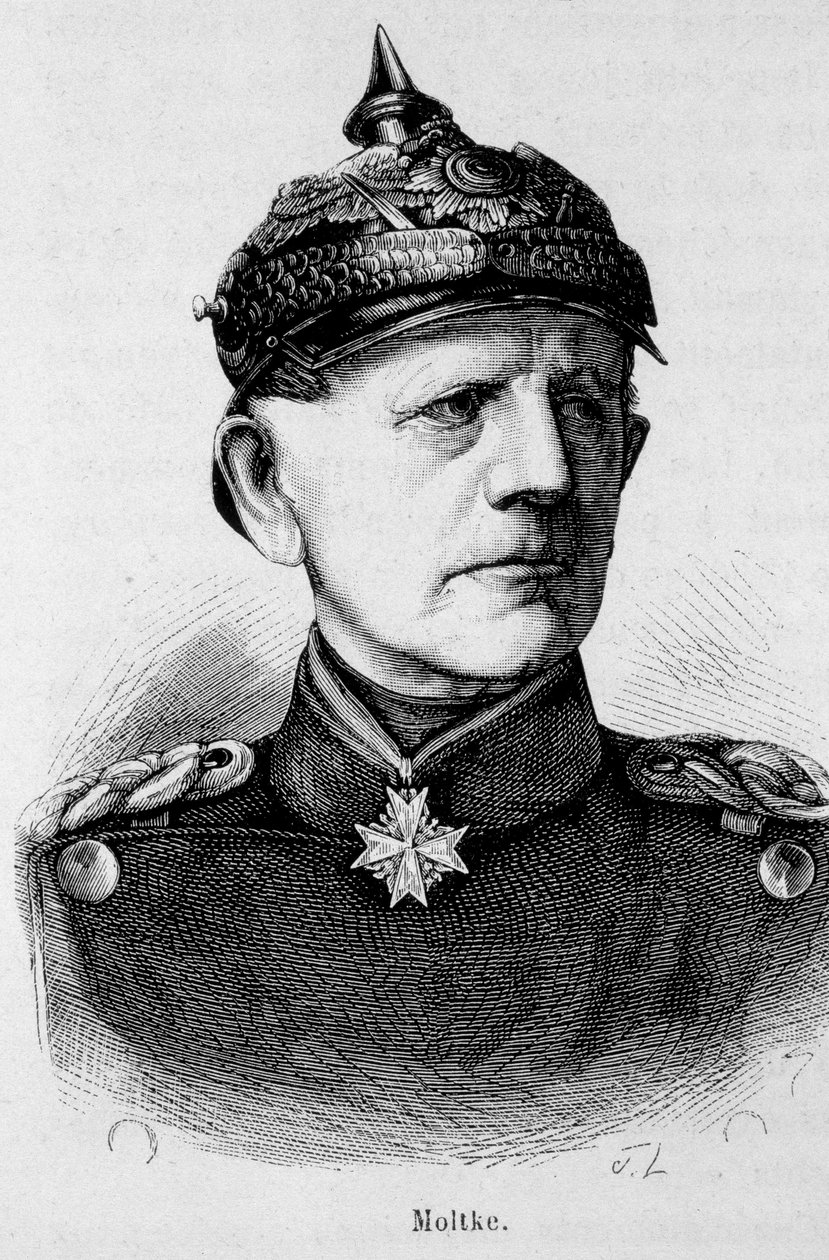 Portret Moltkego, niemieckiego feldmarszałka (1800 - 1891) - w ""L