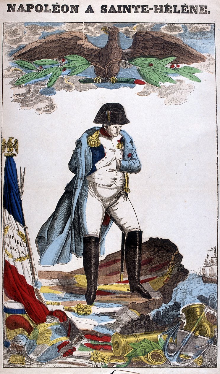 Portret Napoleona Bonaparte na Św. Helenie. Obraz Epinal autorstwa French School