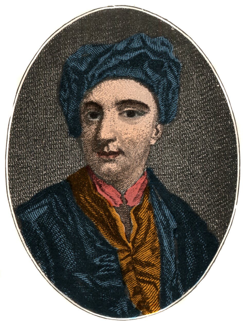 Portret Mikołaja Rowe (1674-1718), angielskiego dramaturga, poety i różnorodnego pisarza. autorstwa French School