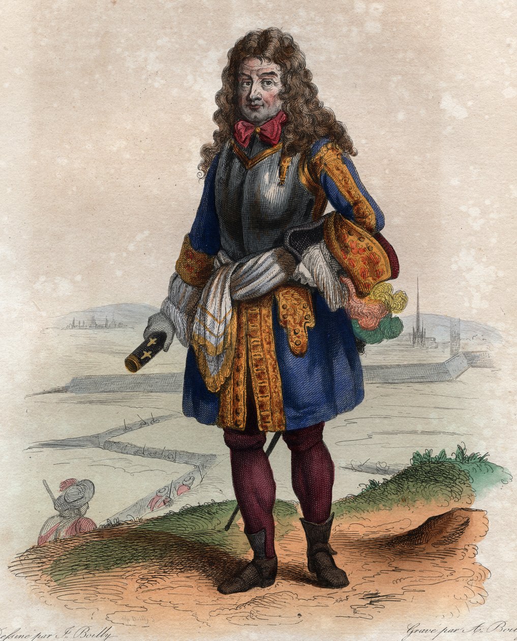 Portret Nicolasa Catinata de La Fauconnerie (1637-1712), francuskiego dowódcy wojskowego i marszałka Francji. autorstwa French School