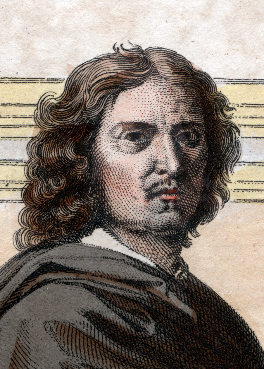 Portret Nicolasa Poussina (1594-1665), francuskiego malarza. autorstwa French School