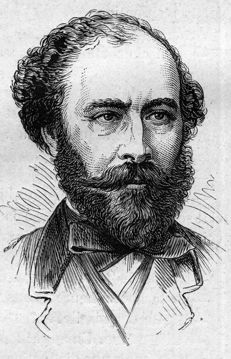 Portret Octave Feuillet (1821-1890), francuskiego powieściopisarza, dramaturga i akademika. Grawer w „”Le Monde Illustré””n°883 z dnia 14 marca 1874 r. autorstwa French School