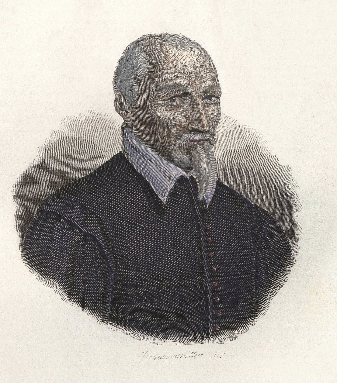 Portret Oliviera de Serres (1539-1619), francuskiego agronoma. w „Portretach Pożytecznych Mężczyzn” autorstwa French School