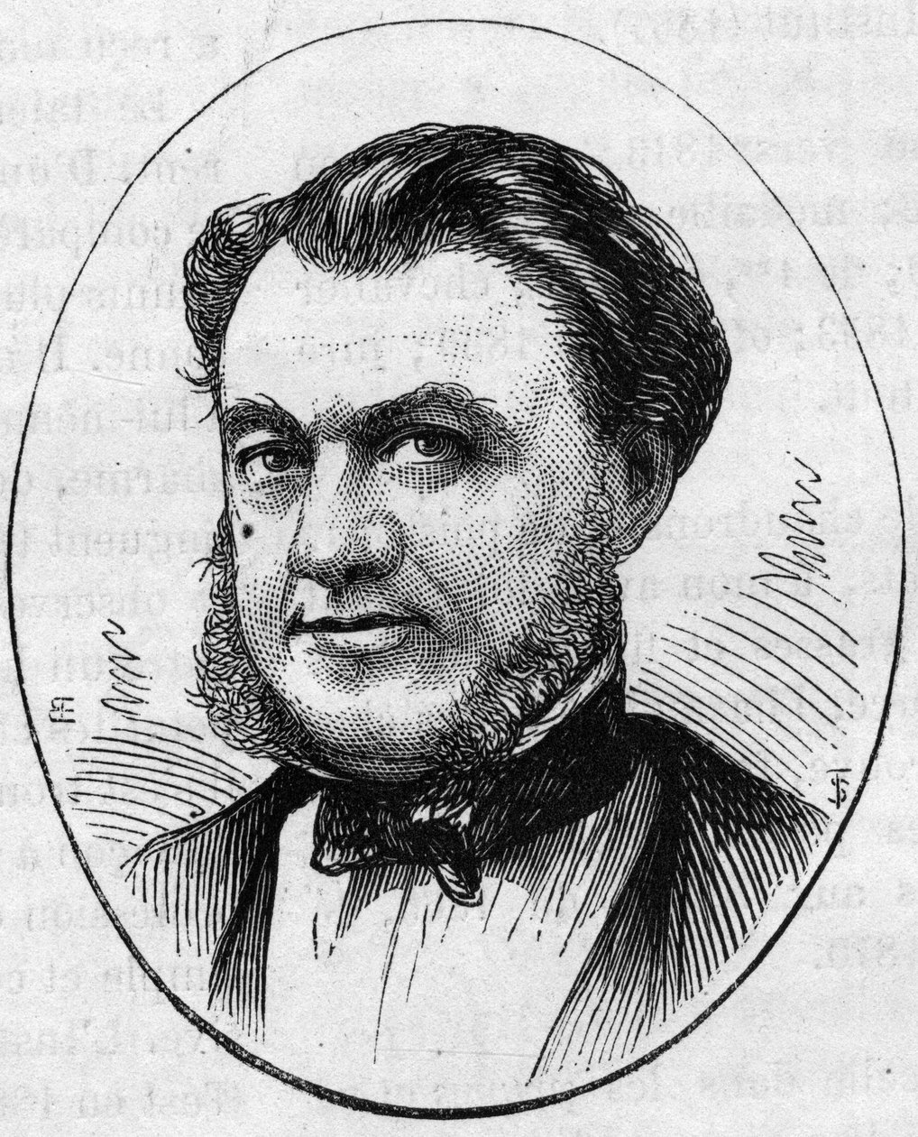 Portret Paula Abadie (1812-1884), francuskiego architekta. Grawer w „”Le Monde Illustré””n°890 z dnia 2 maja 1874 r. autorstwa French School