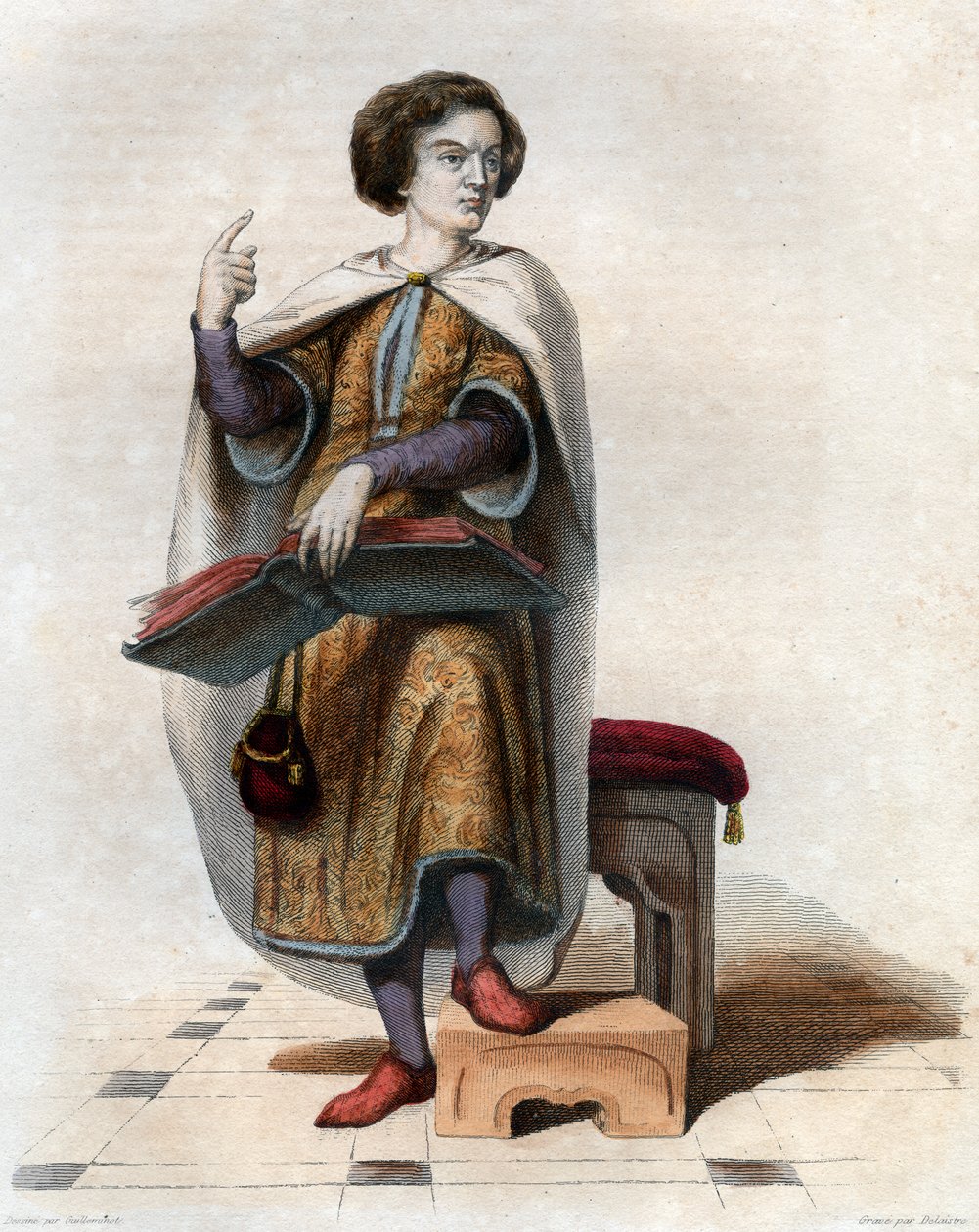 Portret Petera Abelarda (Pierre Abailard) (Pierre Abeilard) (1079-1142), francuskiego filozofa scholastyka, teologa i logika. autorstwa French School