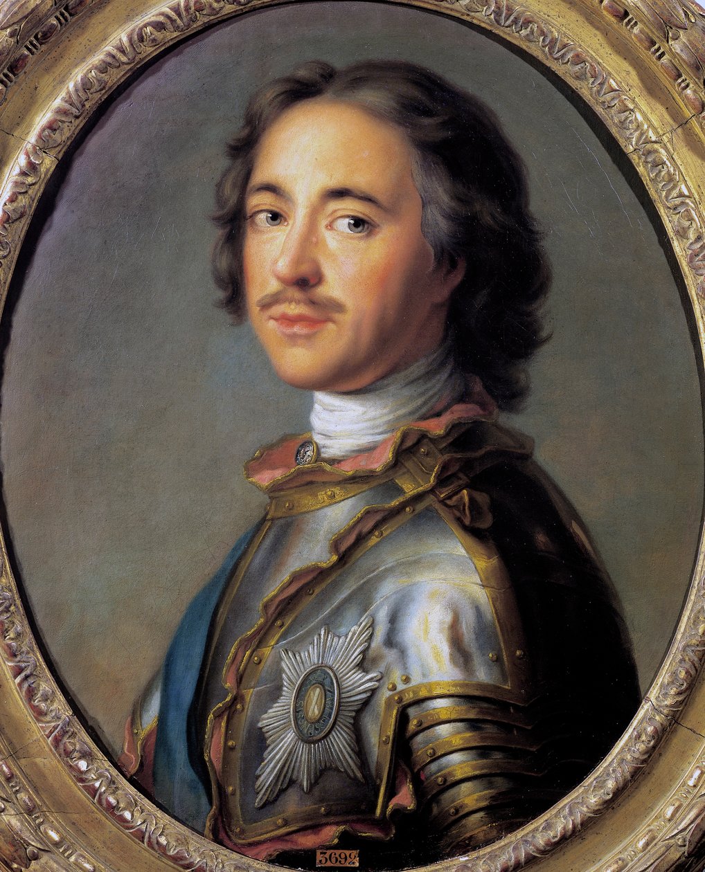 Portret Piotra I znanego jako Piotr Wielki (Moskwa autorstwa French School