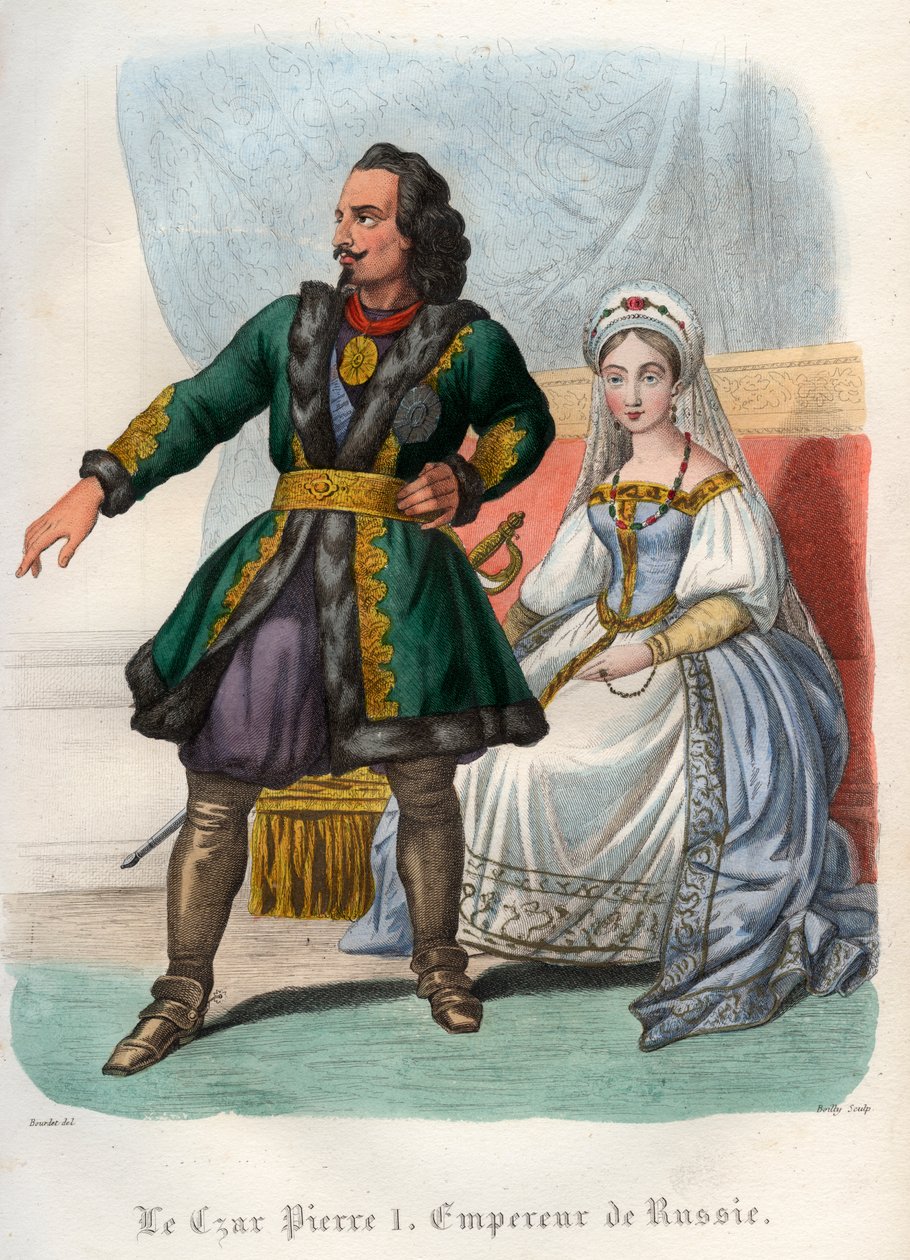 Portret Piotra Wielkiego (Peter Ier Le Grand) (1672-1725), car rosyjski autorstwa French School