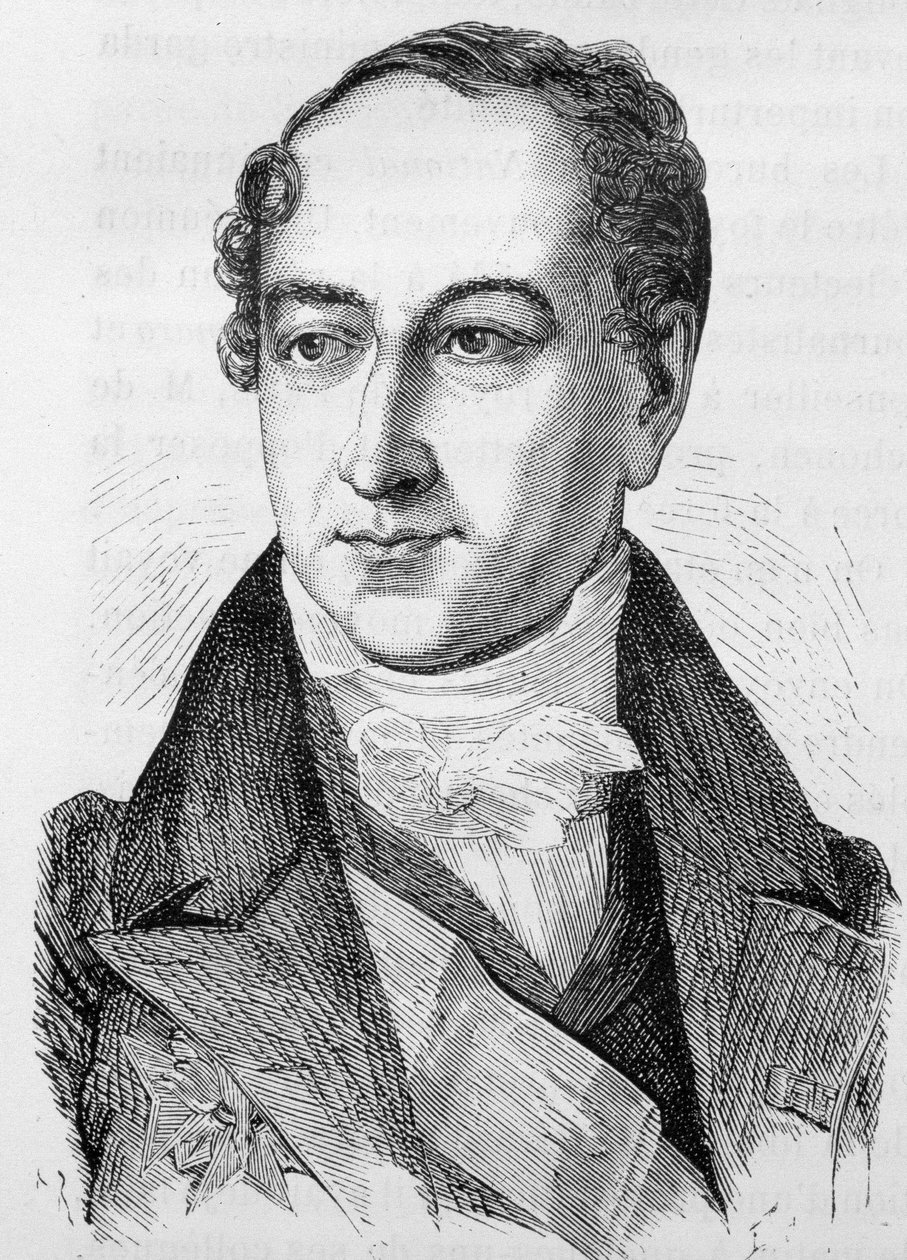 Portret Peyronneta (lub Peyroneta), francuskiego polityka (1778 - 1854) - w „”L
