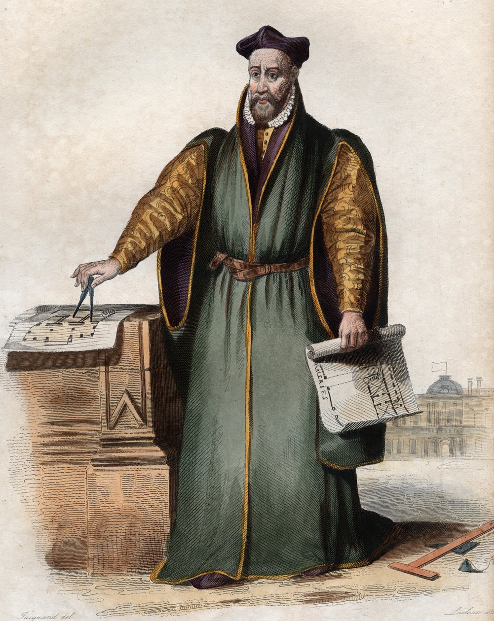 Portret Philiberta Delorme (De Lorme) (De lOrme) (1510-1570), francuskiego architekta. autorstwa French School