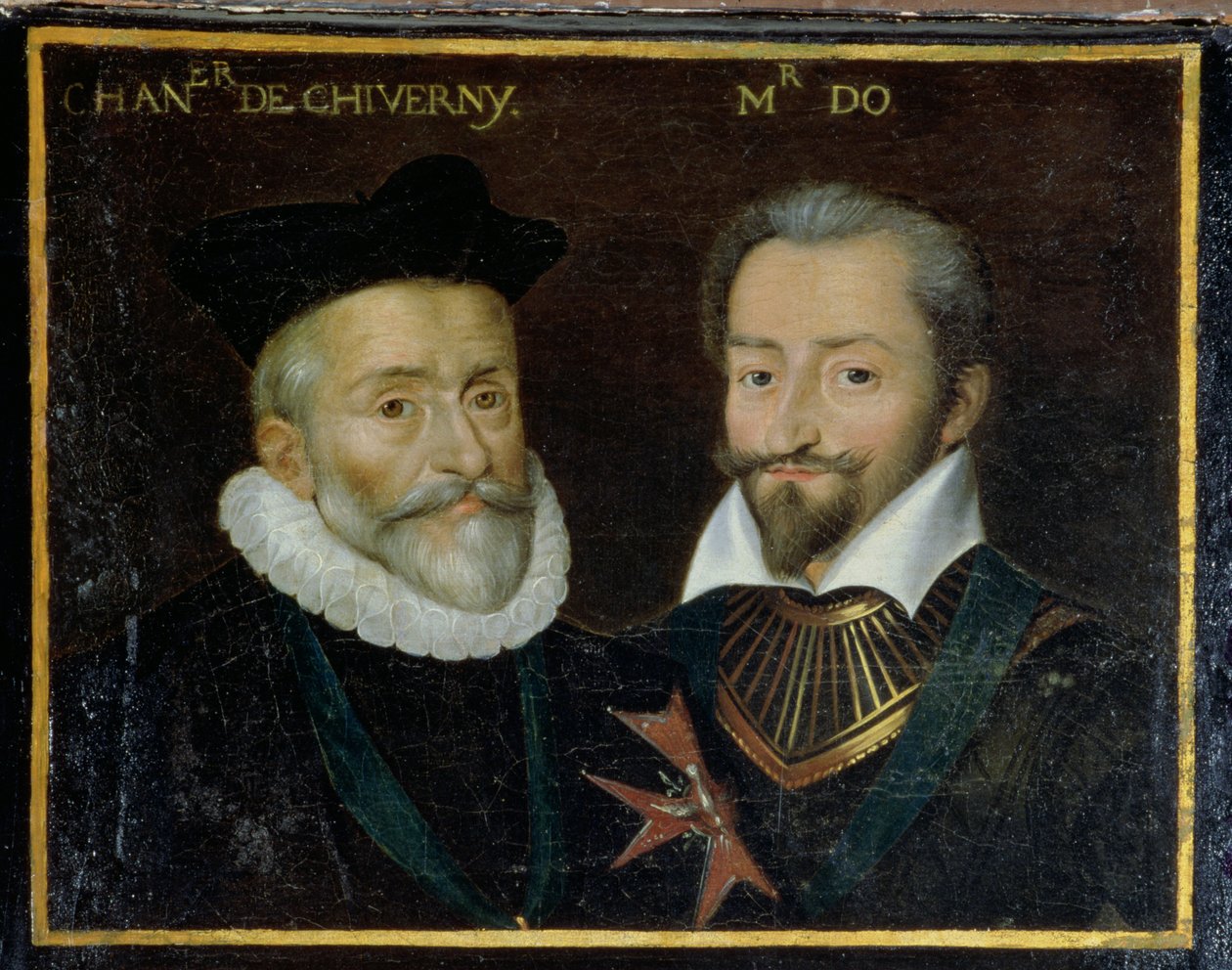 Portret Philippe Hurault (1528-99) Hrabia Cheverny i Francois (1535-94) Markiz O, 1617-38 autorstwa French School