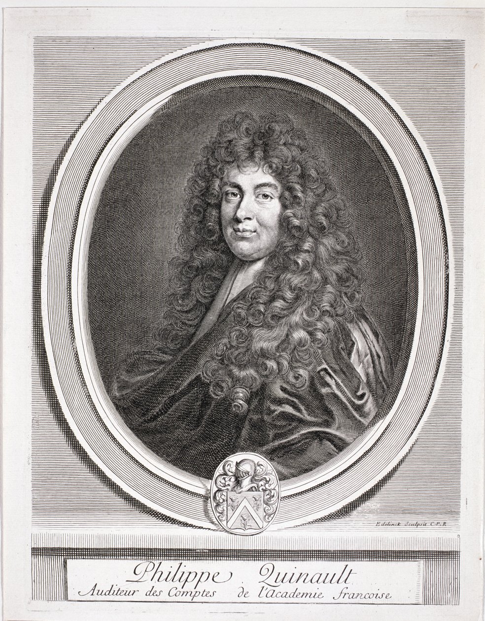 Portret Filipa Quinaulta (1635-88) autorstwa French School