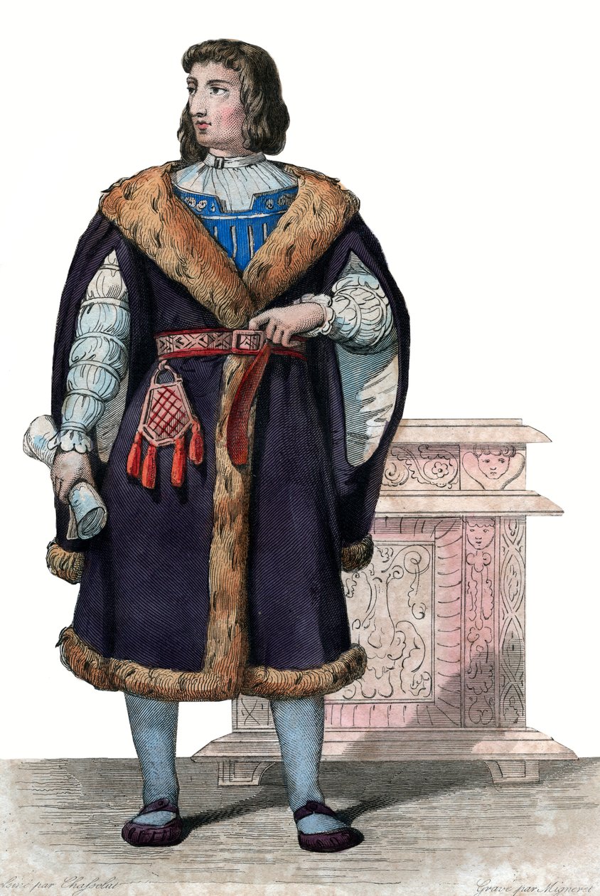 Portret Philippe de Commines (Commynes lub Comines) (1447-1511), francuskiego pisarza i dyplomaty. autorstwa French School