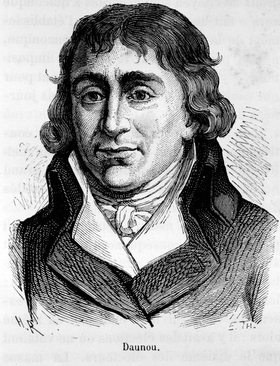 Portret Pierre Claude Francois Daunou, francuskiego polityka i historyka (1761-1840) - w „”L