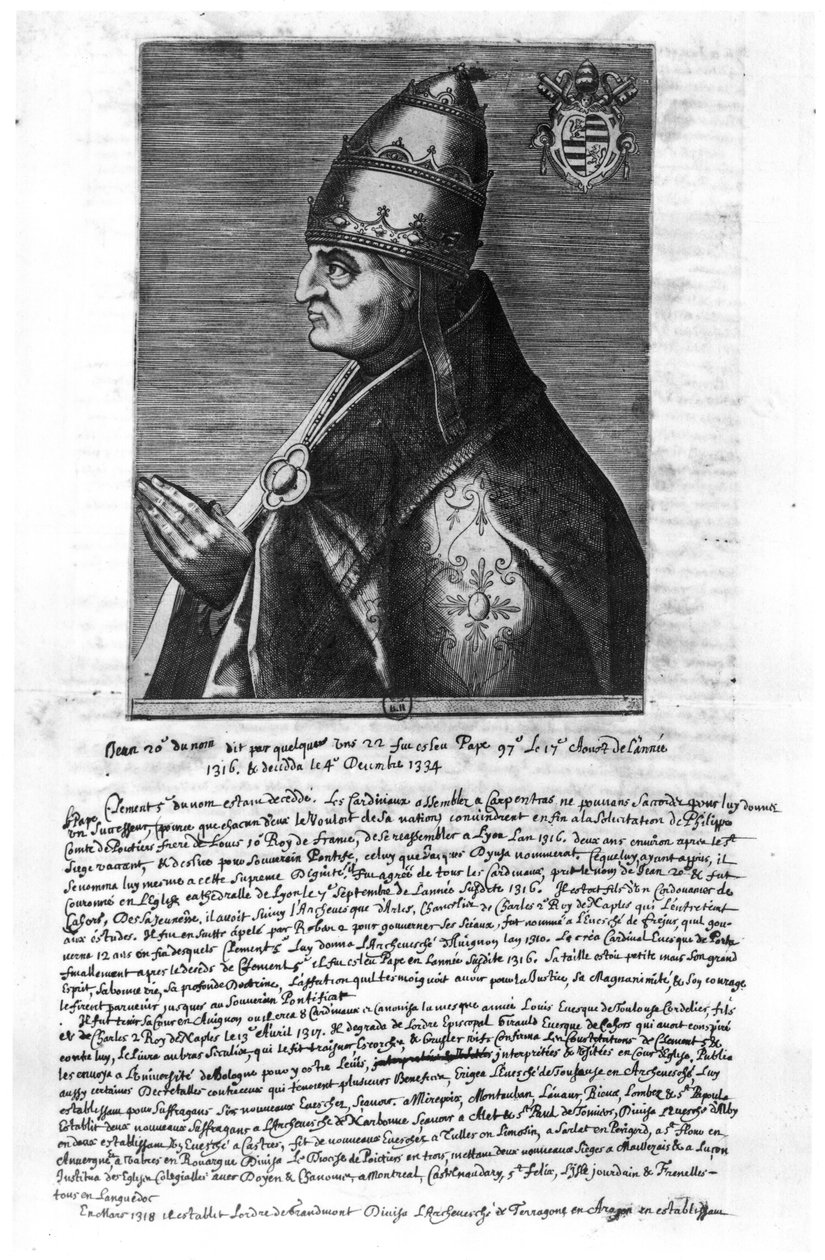 Portret papieża Jana XXII (1244-1334) autorstwa French School