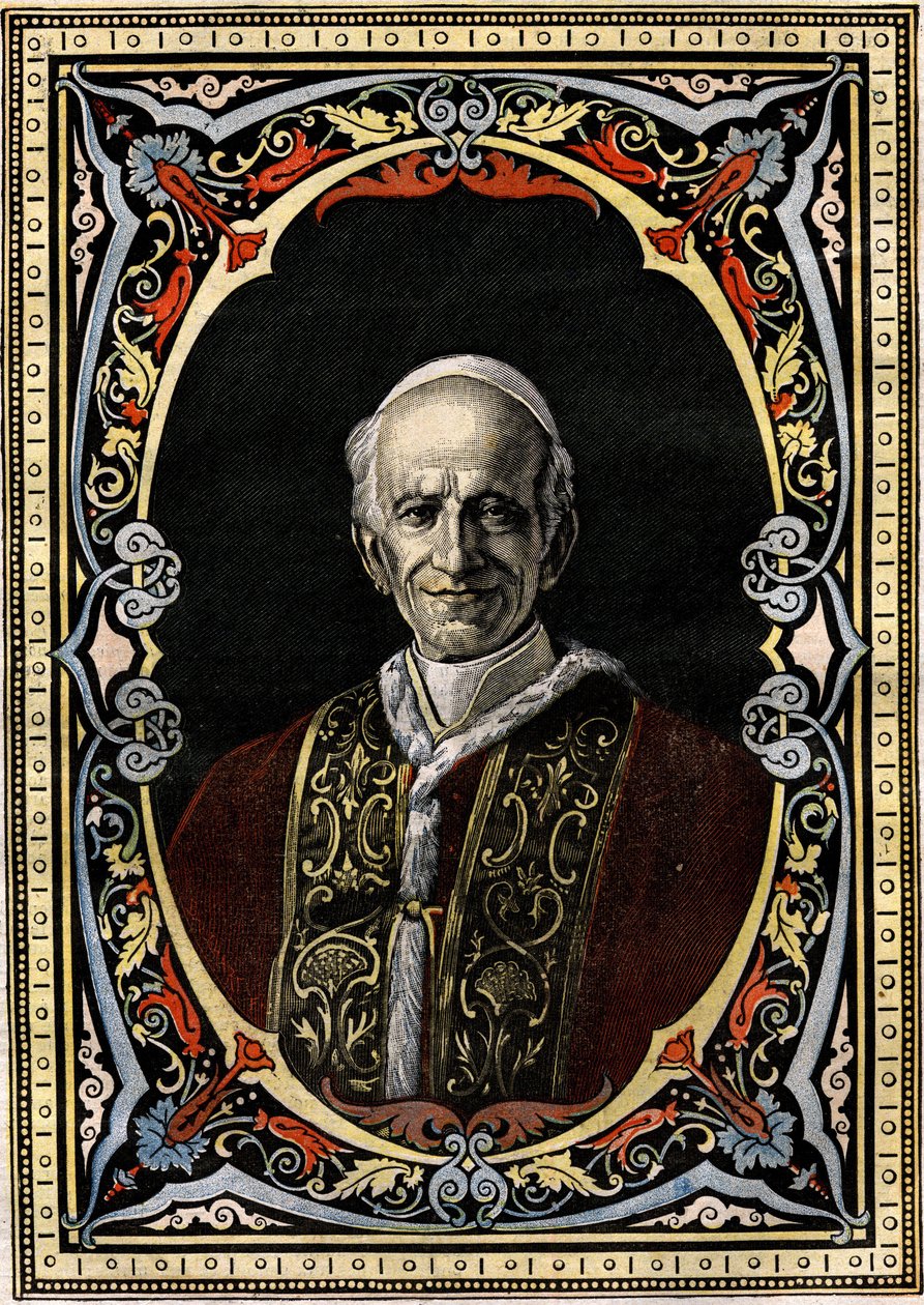 Portret papieża Leona XIII (Leone XIII, Gioacchino Pecci autorstwa French School