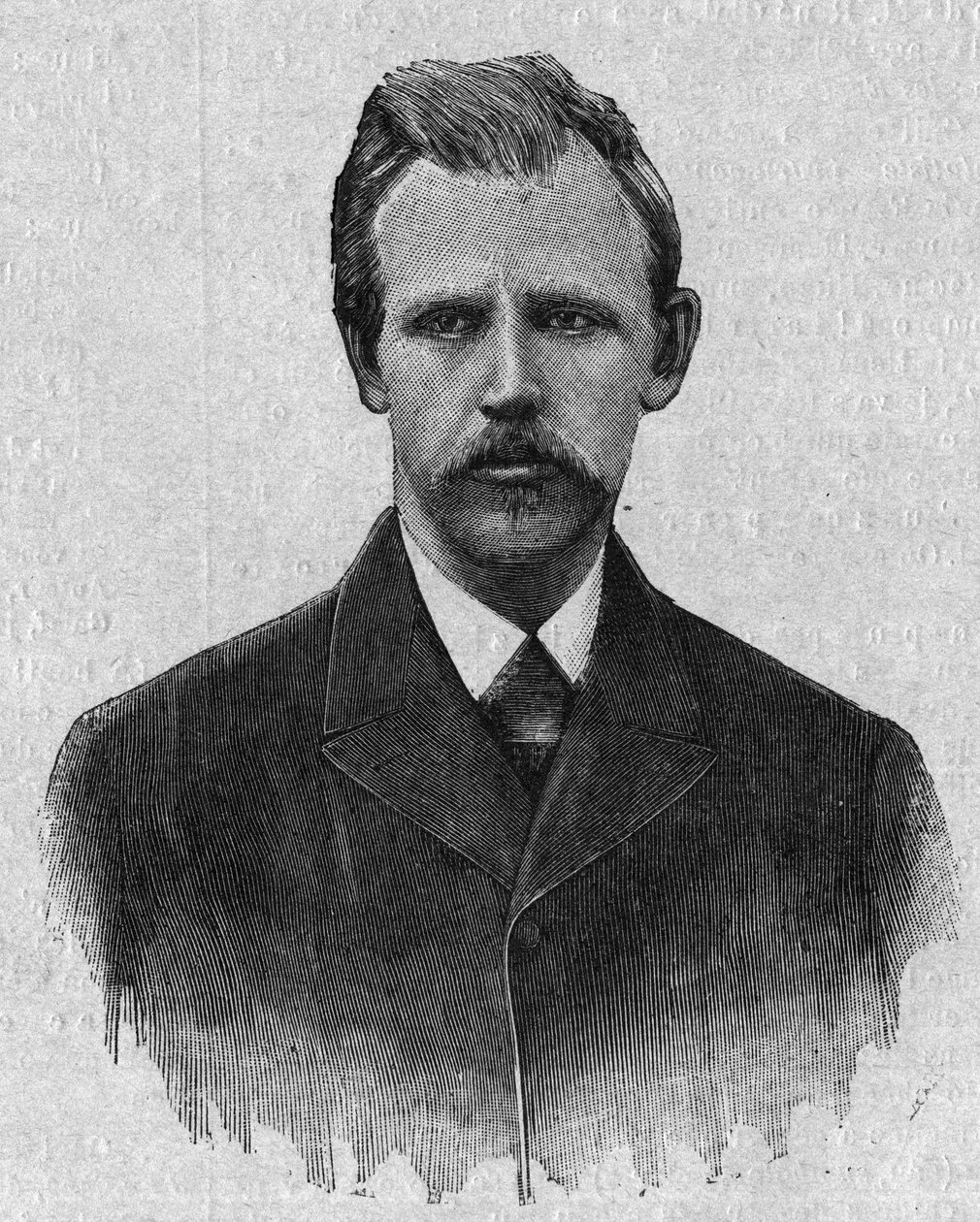 Portret portretu Fridtjofa Nansena (1861-1930), norweskiego odkrywcy. Grawer w „La gazette du dimanche” z 5 marca autorstwa French School