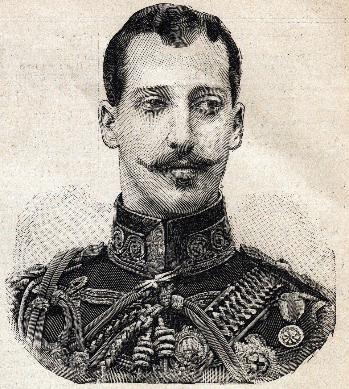 Portret księcia Alberta Victora (1864-1892), księcia Clarence i Avondale oraz wnuka angielskiej królowej Wiktorii, z francuskiej gazety Le Petit Parisien autorstwa French School