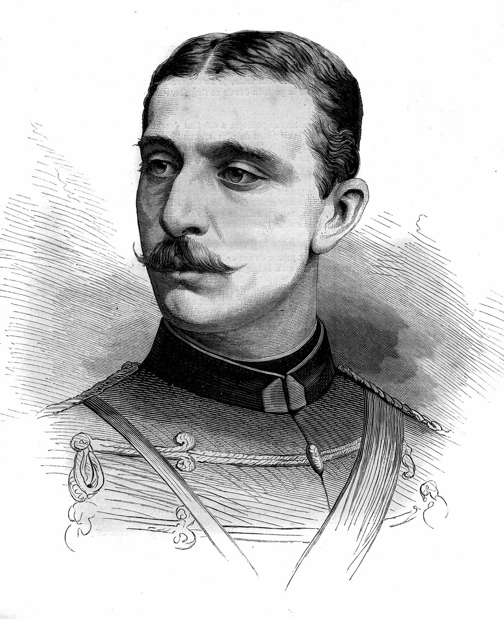 Portret księcia Eugeniusza Ludwika Napoleona, zwanego „Księciem Cesarskim”, syna Napoleona III (1856-1879). Grawerowanie w „”Le Monde Illustré””n°1161 z 28 czerwca autorstwa French School