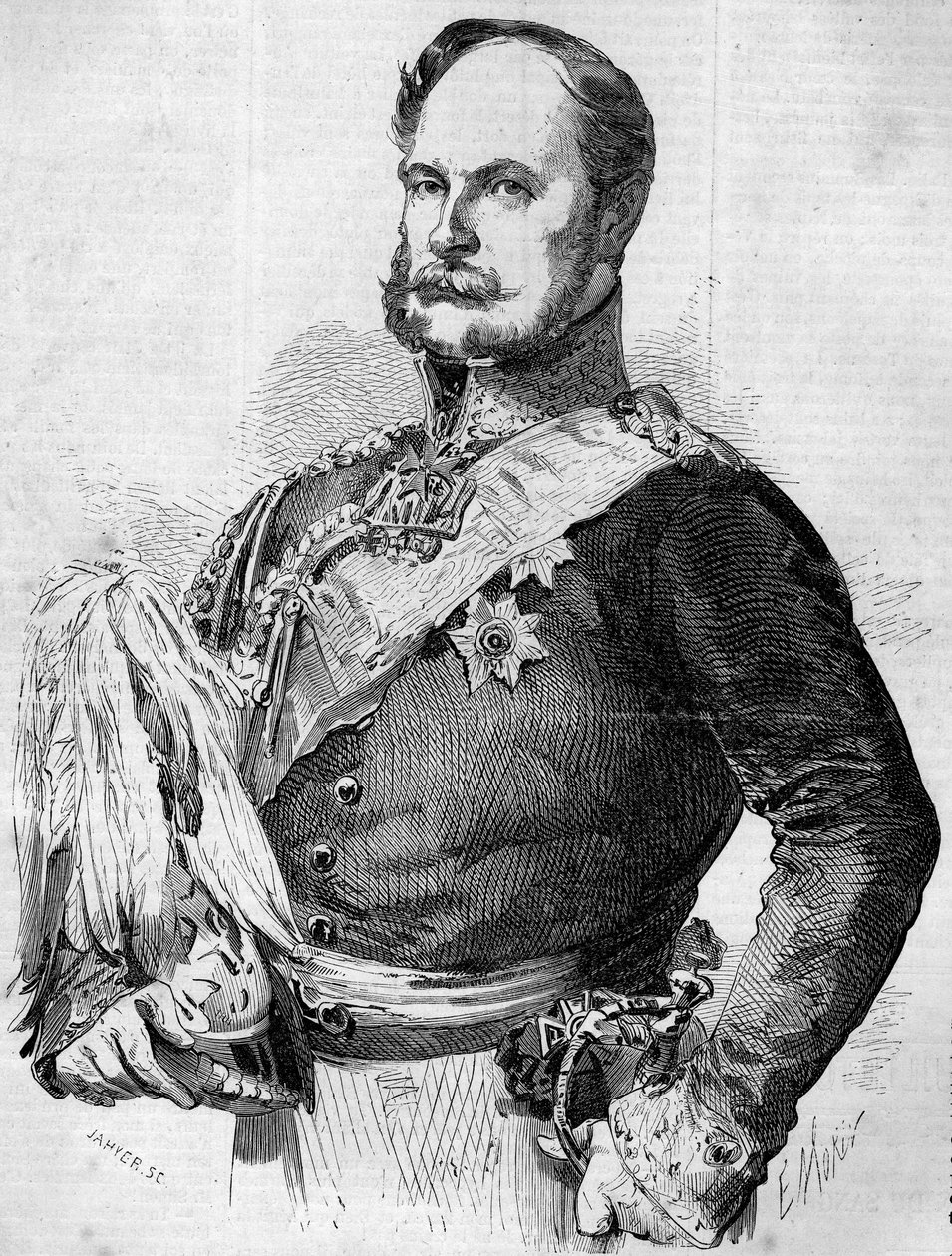Portret księcia Fryderyka Guillaume Louisa (1797-1888), przyszłego Wilhelma I, króla Prus i cesarza Niemiec. Grawer w „Le Monde Illustré” nr 30 z dnia 7 listopada 1857 r. autorstwa French School